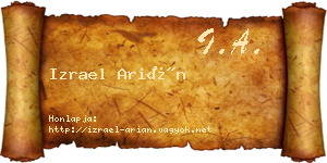Izrael Arián névjegykártya